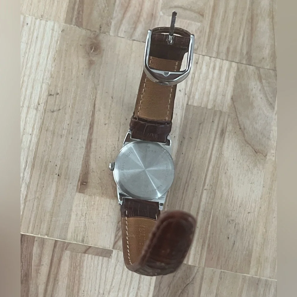 Cross Ladies Watch Beautiful Two-Tone Dial Date Window Brown Leather Strap